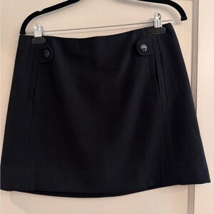 J. Crew Black Mini Skirt with Button Detail